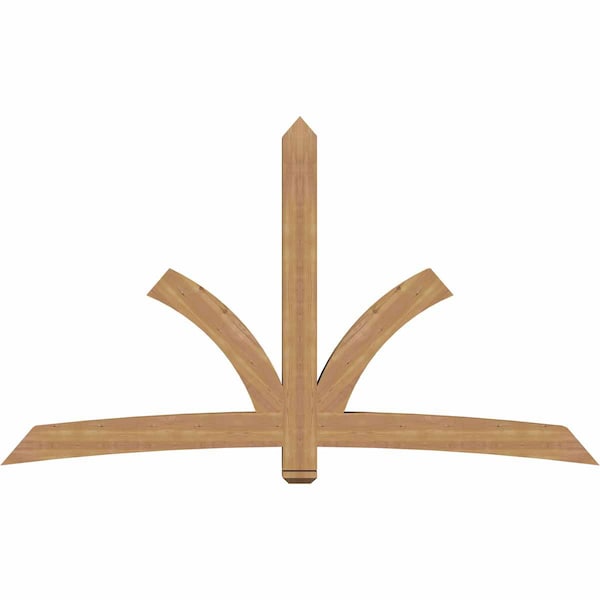 Ekena Millwork Davenport Timber Gable Bracket, Western Red Cedar, 96"W x 56"H x 5 1/2"D x 5 1/2"F, 14/12 Pitch GBW096X56X0606DAV00SWR - main